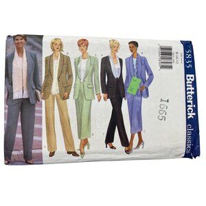 90s Butterick 5835 Sewing Pattern Sizes 8-10-12 Jacket Skirt Pants Scarf UNCUT